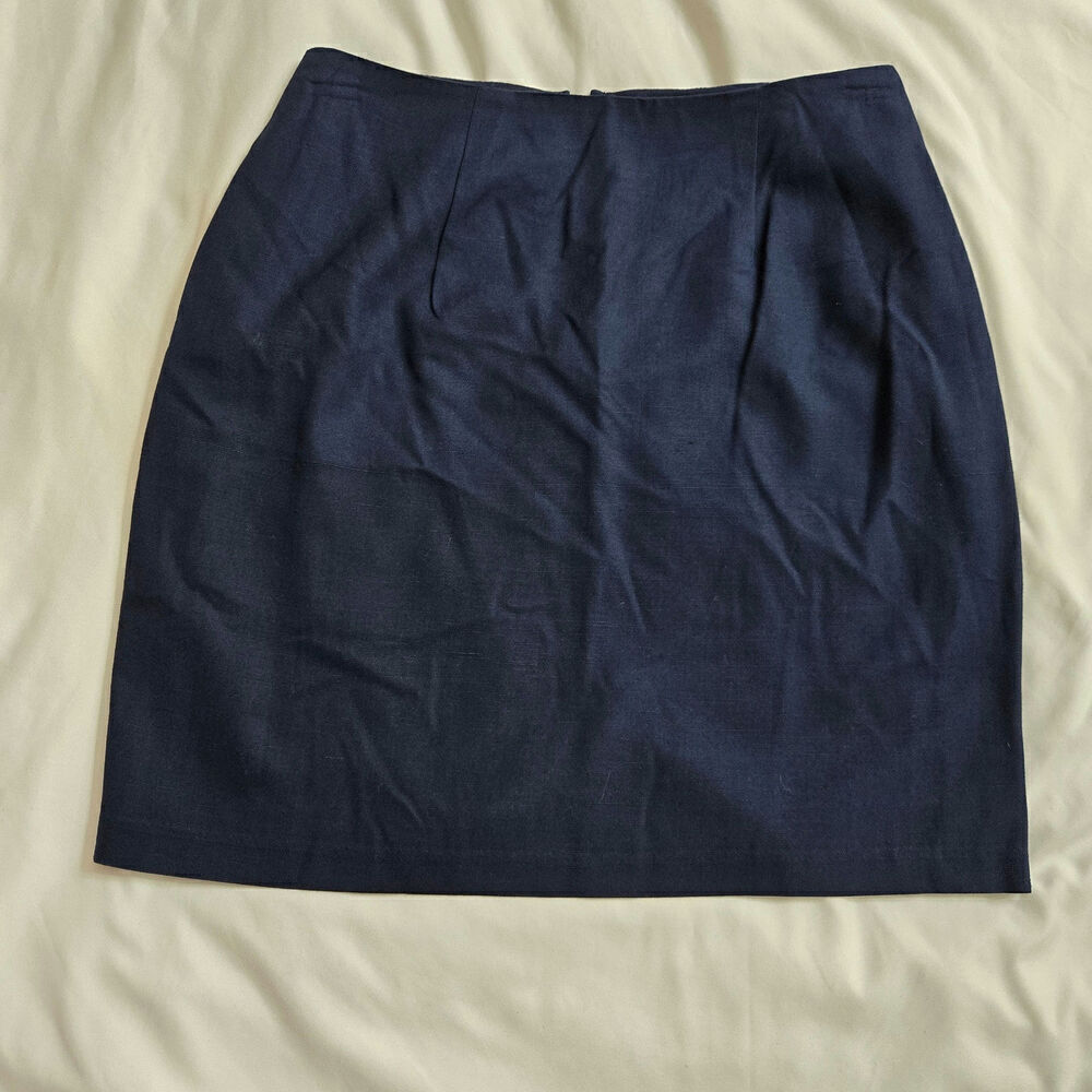 Vintage HUGO BUSCATI COLLECTION Navy A-Line Mini Skirt  Size 6